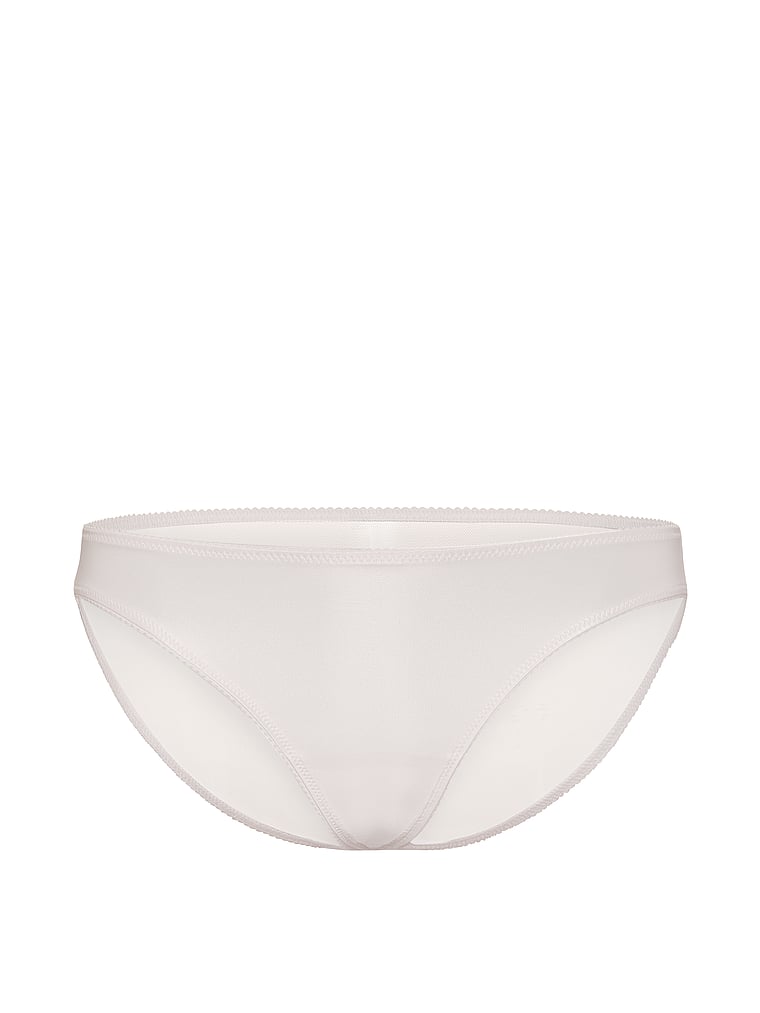 Victoria's Secret, Dream Angels Lace-Trim Bikini Panty, Coconut White, offModelFront, 3 of 4
