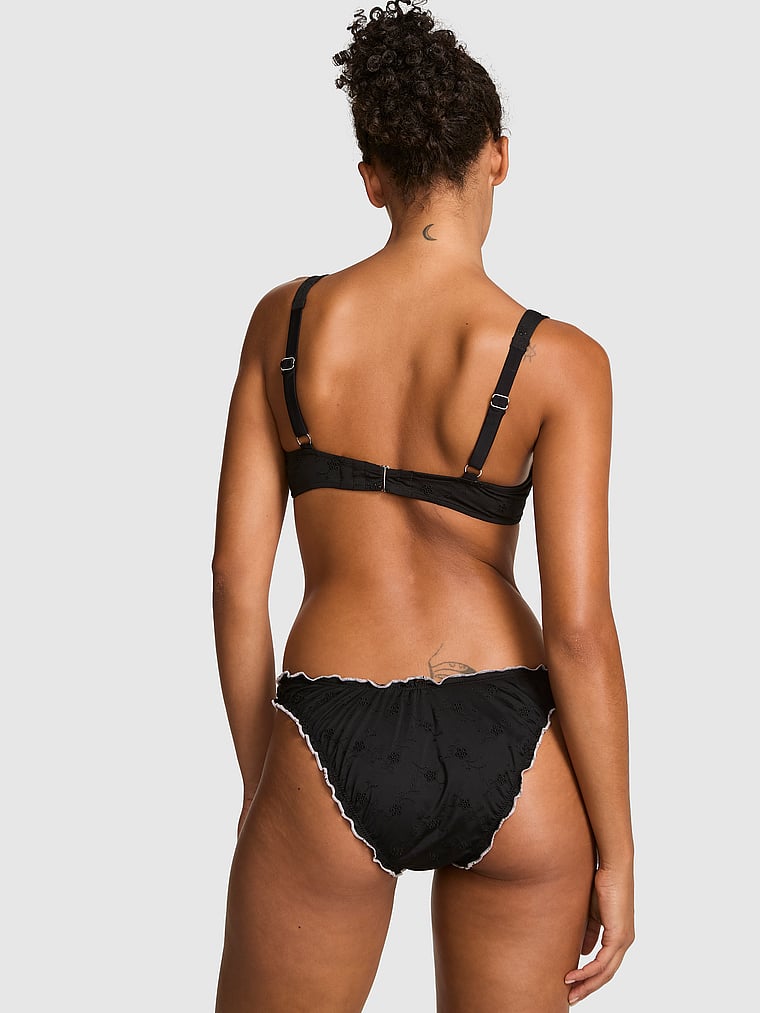 PINK by Frankies Bikinis Ryder Push-Up Bikini Top, Black, onModelBack, 2 of 4 Vanessa is 5'10" or 178cm and wears 32B or Small