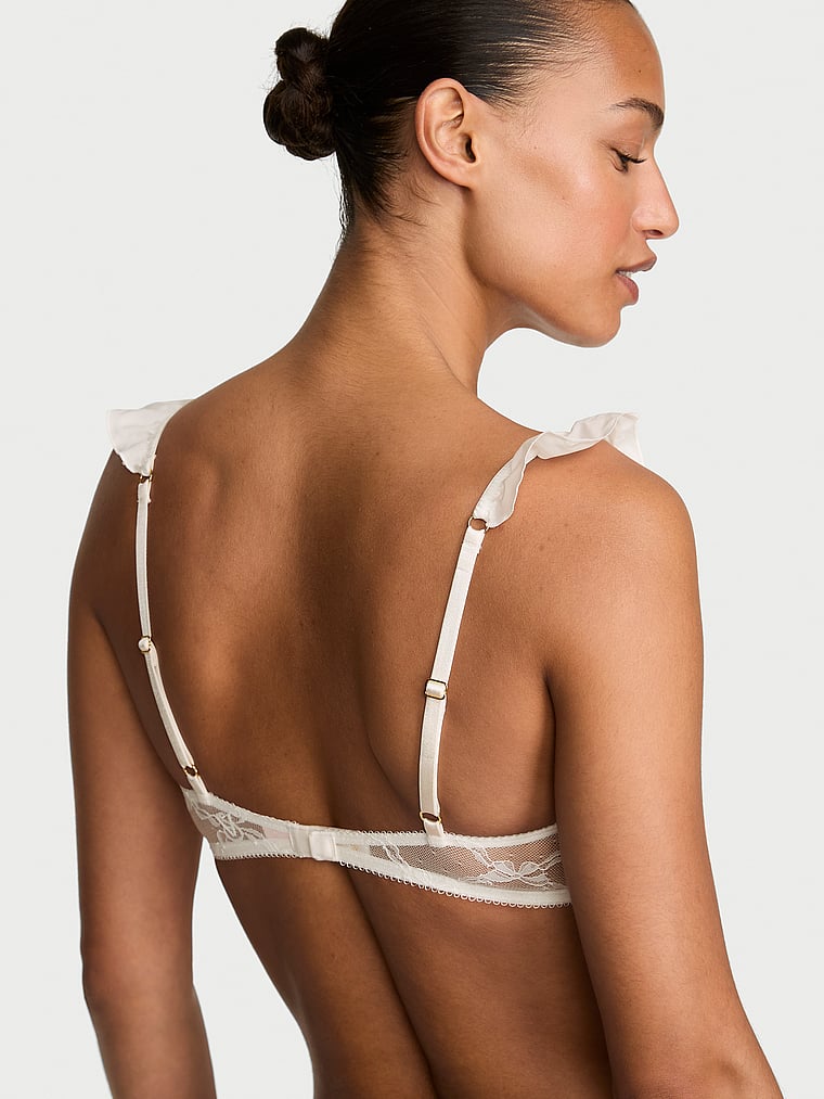 Tease Unlined Bridal Bow Lace Demi Bra