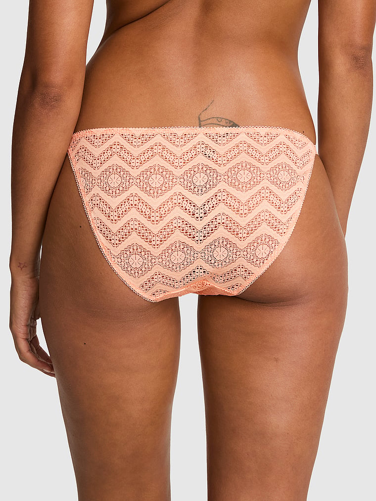 PINK PINK Wink™ String Bikini Panty, Peach Tree, onModelBack, 2 of 4 Vanessa is 5'10" or 178cm and wears Small
