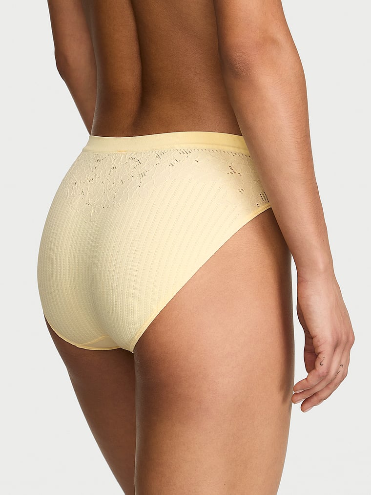 Victoria's Secret, Seamless Seamless High-Leg Brief Panty, Sunny Honey, onModelBack, 2 of 3 Nikita  is 5'10" or 178cm and wears Small