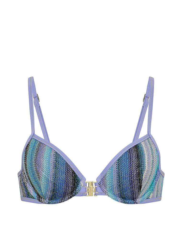 Shimmer Stripe Knit Balconette Bikini Top