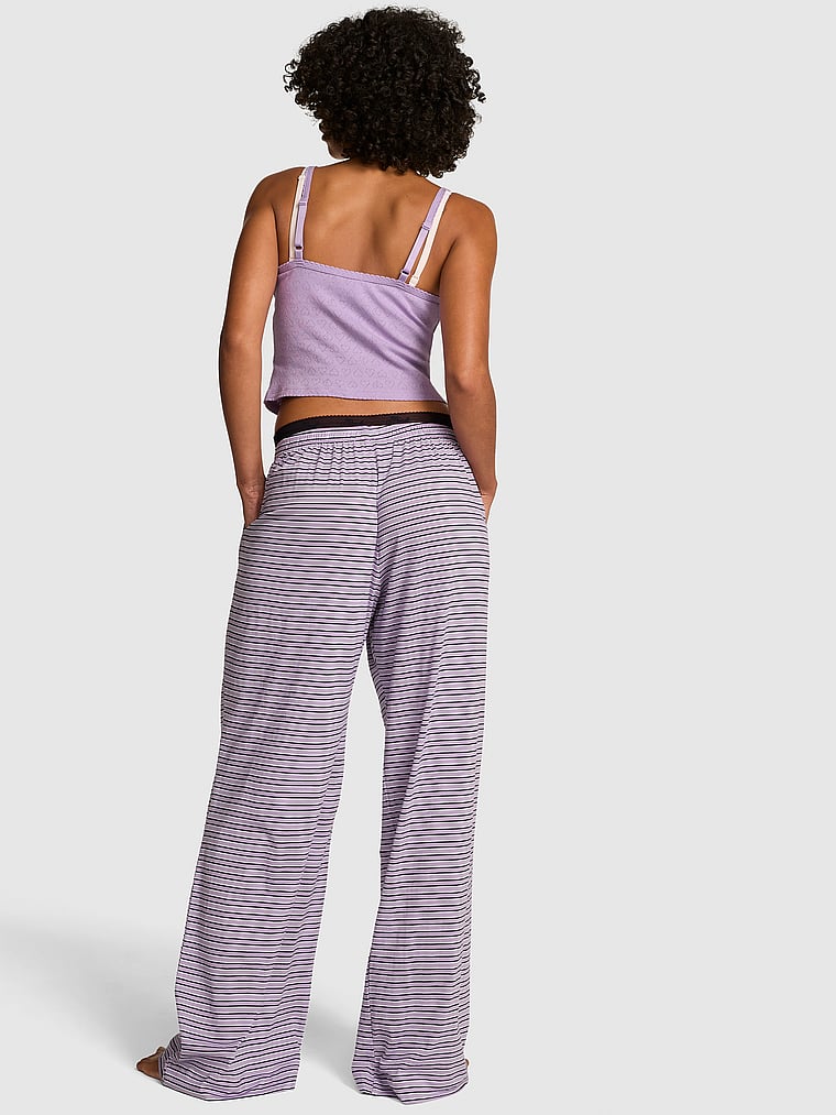 PINK Light as Air Jersey Pants, Antique Violet Stripes, onModelBack, 2 of 5 Vanessa is 5'10" and wears Small