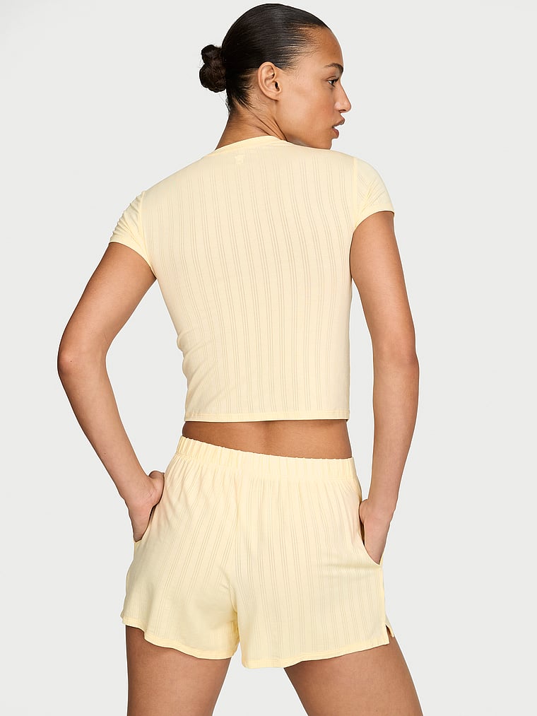 Victoria's Secret, Victoria's Secret SoSoft™ Modal Ultra-Fine Shorts, Sunny Honey, onModelBack, 2 of 3