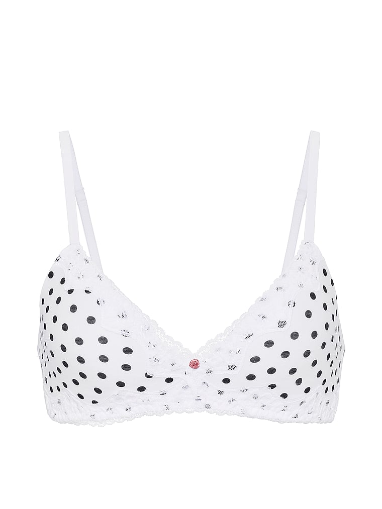 Victoria's Secret, The T-shirt Lightly Lined Wireless Bra, White Dots, offModelFront, 2 of 4
