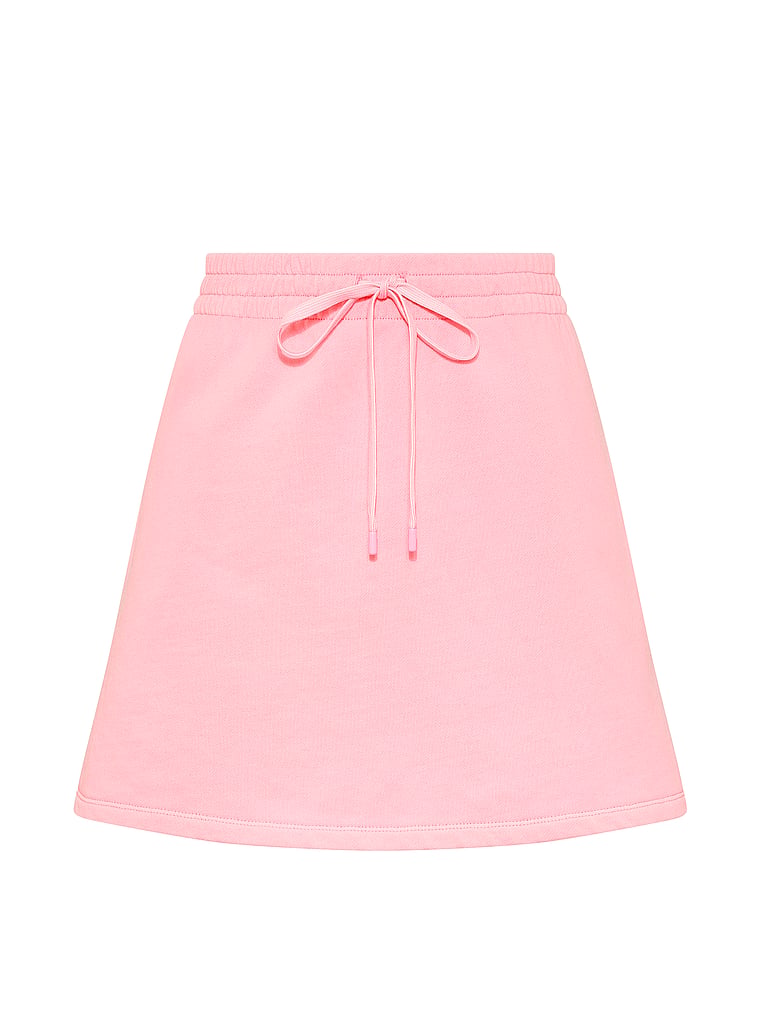 Victoria's Secret, Angel Essentials Off-Duty Terry Mini Skirt, Washed Victoria Pink, offModelFront, 4 of 4