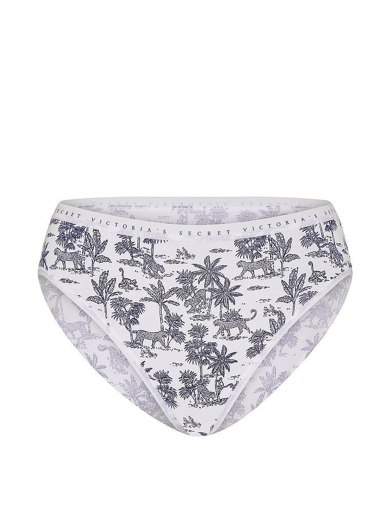 Victoria's Secret, Victoria's Secret Stretch Pointelle High-Leg Brief Panty, Print, offModelFront, 3 of 3