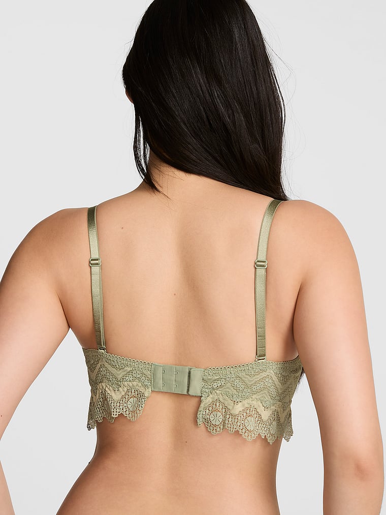PINK Wink PINK Wink™ Lightly Lined Bandeau Bralette, Slate Green, onModelBack, 2 of 4 Gloria is 5'9" and wears 34D or Small
