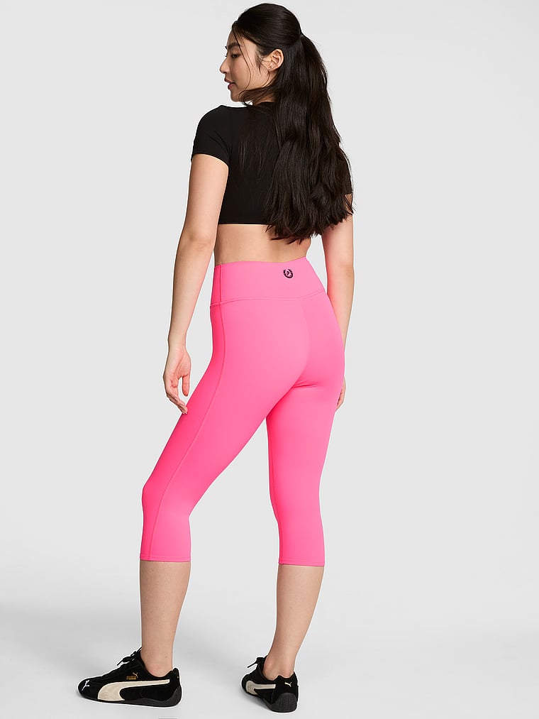PINK PINK Relay™ Capri Leggings, Pink, onModelBack, 2 of 3 Gloria is 5'9" or 175cm and wears Small