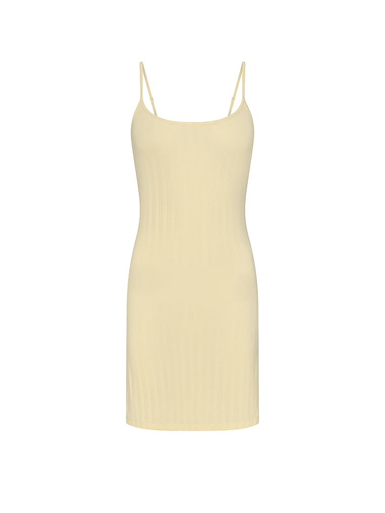 Victoria's Secret, Victoria's Secret SoSoft™ Modal Ultra-Fine Short Slip Dress, Sunny Honey, offModelFront, 3 of 4