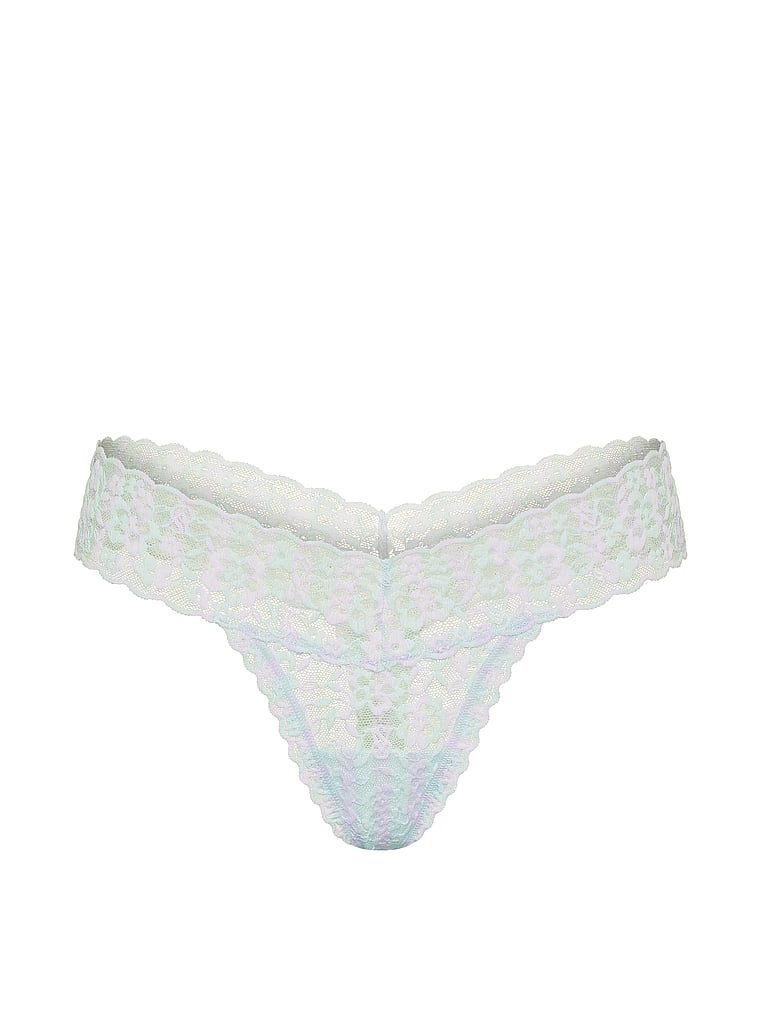 Victoria's Secret, The Lacie Lace Lace-Up Thong Panty, Bliss Stripe, offModelFront, 3 of 3