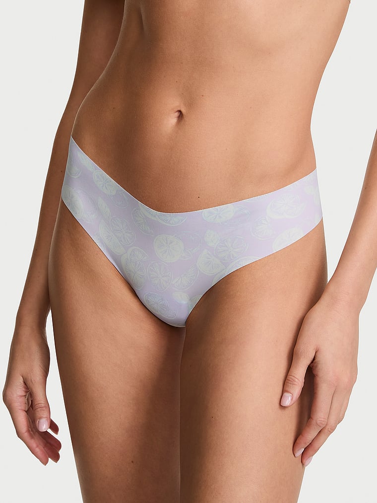 Victoria's Secret, No-Show No-Show Stripe Mesh Thong Panty, Belle Flower Lemon, onModelFront, 1 of 3 Kennidy is 5'11" and wears Small
