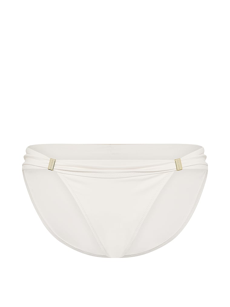 Victoria's Secret, Victoria's Secret Swim Harlow Bikini Bottom, Coconut White, offModelFront, 3 of 3