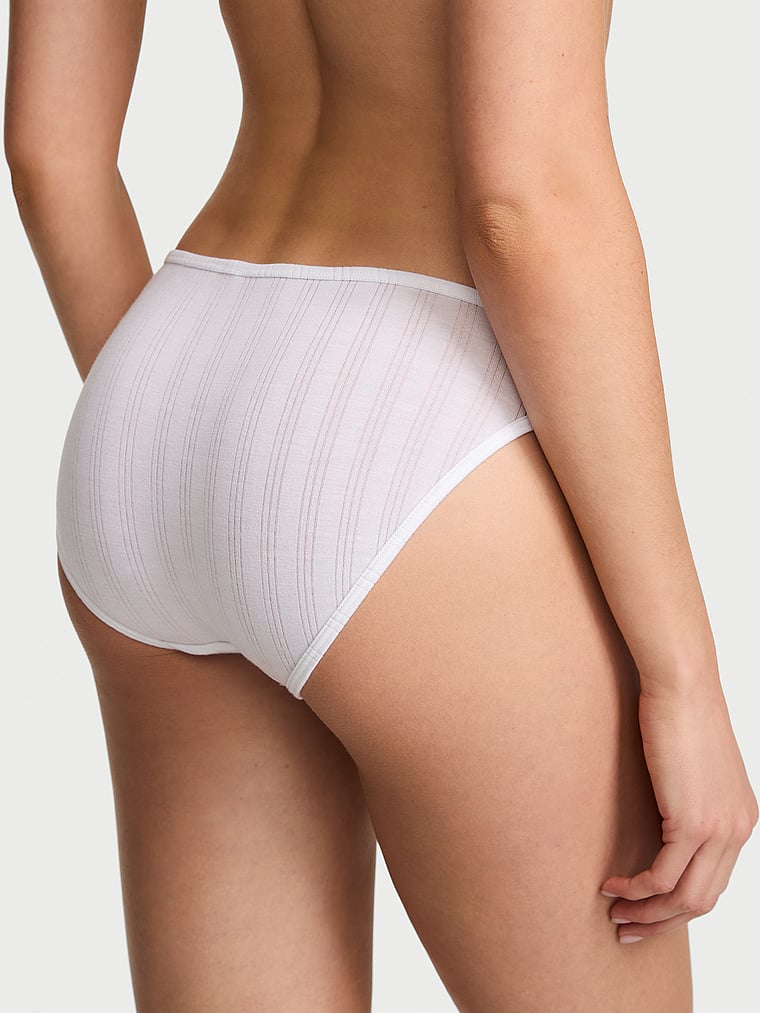 Victoria's Secret, Victoria's Secret Body by Victoria Stretch Cotton Lace-Waist Bikini Panty, Vs White, onModelBack, 2 of 3 Kennidy is 5'11" and wears Small
