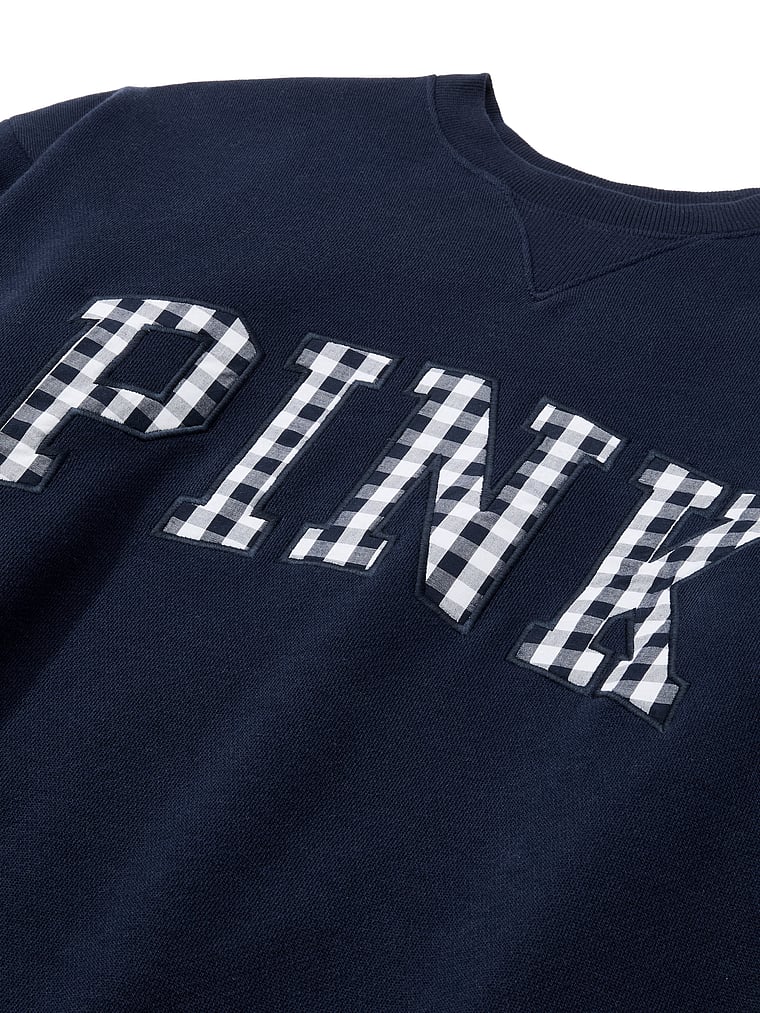 PINK Campus Fleece™ Oversized Crew Sweatshirt, Noir Navy, onModelBack, 2 of 5