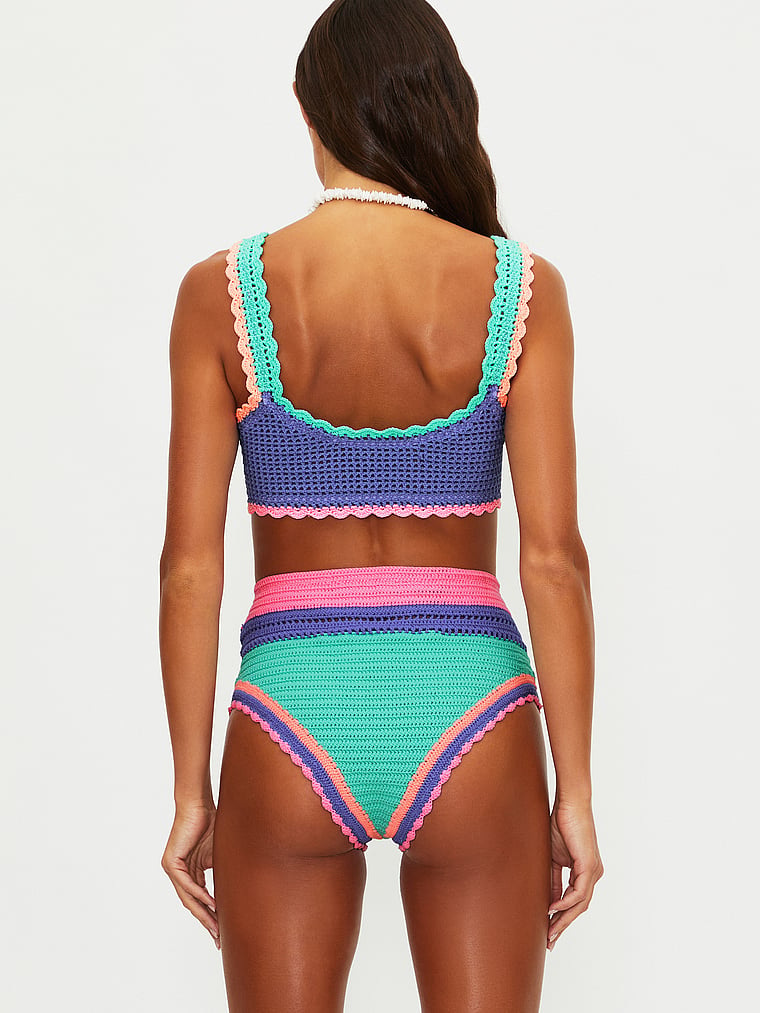 Victoria's Secret, Beach Riot Karmen Bikini Bottom, Sea Breeze Crochet, onModelFront, 1 of 3