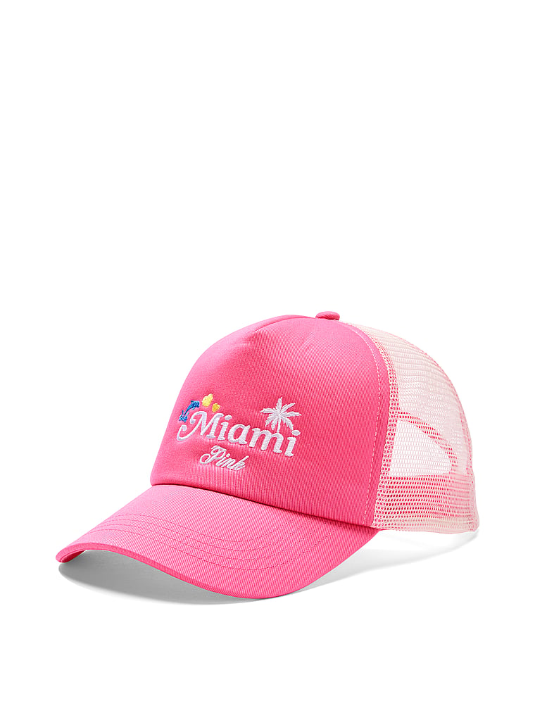 Victoria\'s Secret PINK Trucker Hat Black with Hearts NEW Buy Trucker Hat, Black - Order Hats online - PINK main image 4