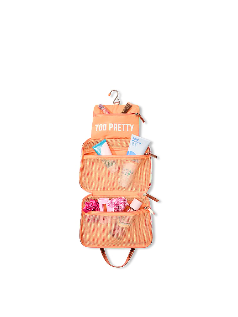 PINK Travel Toiletry Bag, Makeup Print, detail, 3 of 3