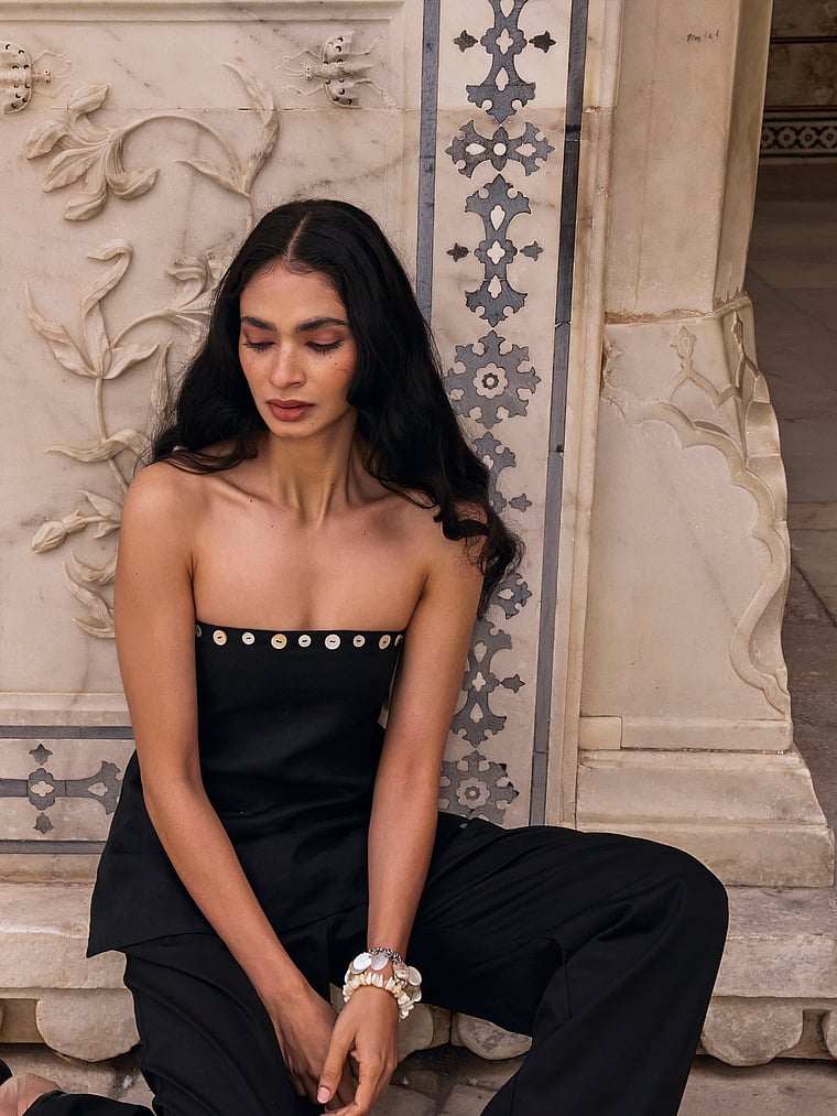 Victoria's Secret, Summer Away Daye Top, Black, detail, 3 of 3