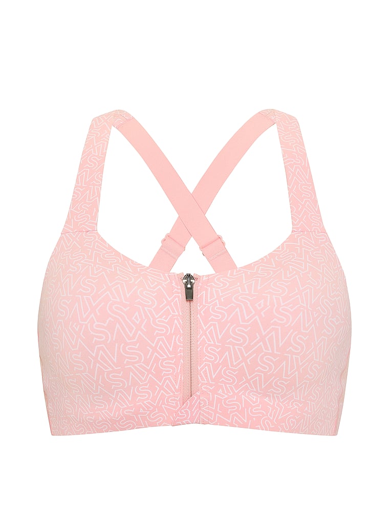 Vs. Spring Bras Buy VSX Knockout™ Front-Close Sports Bra, Dusk Pink Logos - Order Sport ...