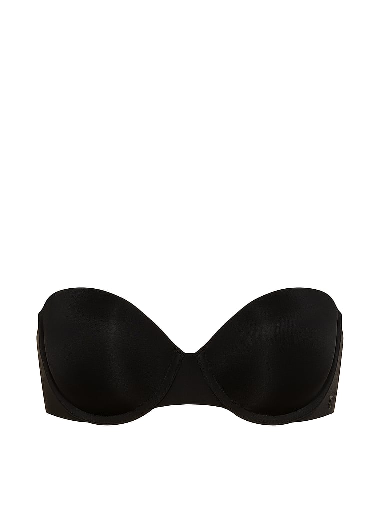 Victoria's Secret, Invisible by Victoria’s Secret Uplift Strapless Bra, Black, offModelFront, 3 of 4