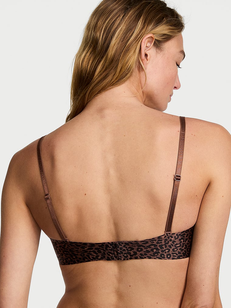 Victoria's Secret, Invisible by Victoria’s Secret Illusions Smooth Uplift Strapless Bra, Ganache Leopard, onModelBack, 3 of 4