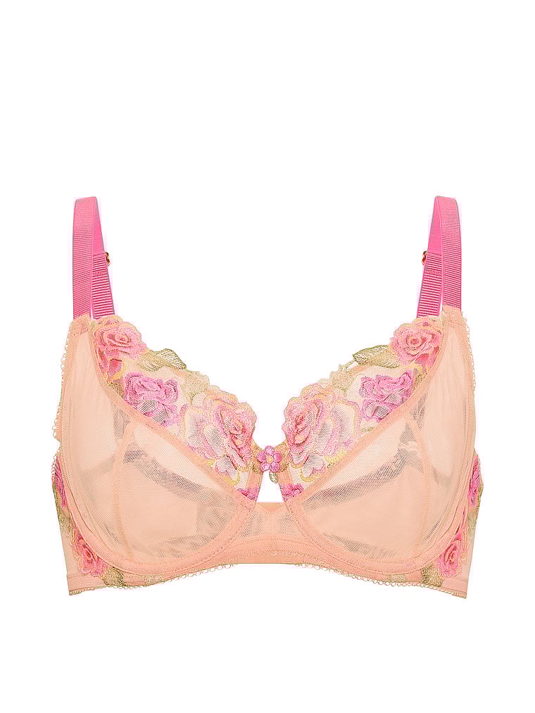 Victoria's Secret, Dream Angels Fabulous by Victoria's Secret Sweet Melody Embroidery Unlined Full-Cup Bra, offModelFront, 3 of 3