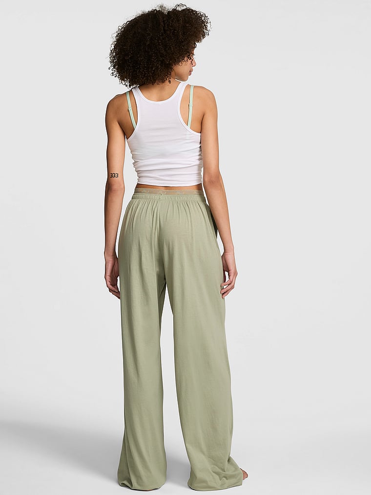 PINK Light as Air Jersey Pants, Slate Green, onModelBack, 2 of 3 Drew is 5'9" or 175cm and wears Small
