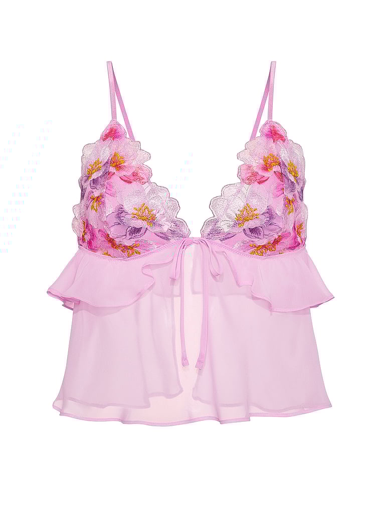 Buy Watercolor Embroidery Flutter Bra Top, Watercolor Pink - Order Bras ...
