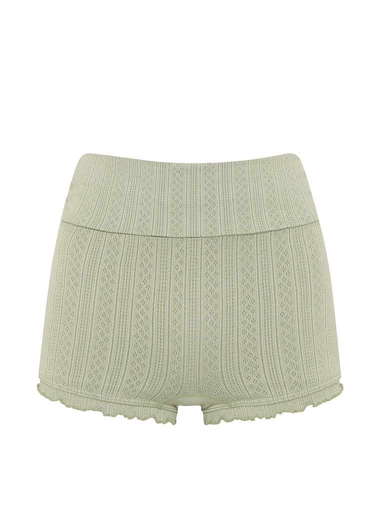 PINK AnyWear Foldover Shorts, Slate Green, offModelFront, 3 of 3