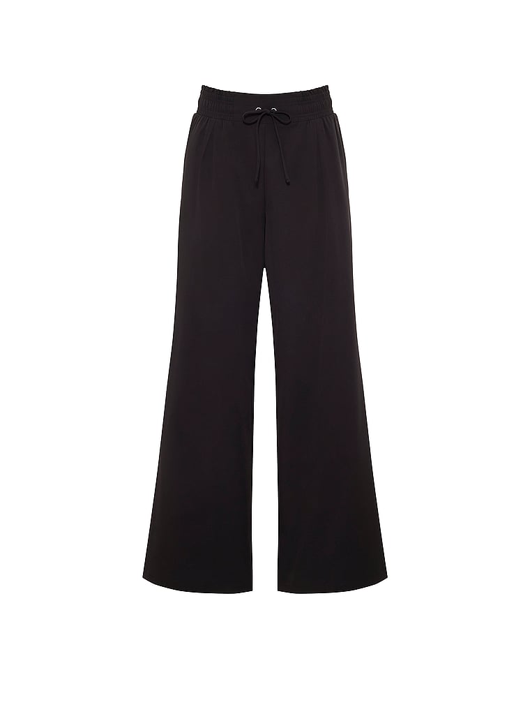 PINK Tech Woven Straight-Leg Pants, Black, offModelFront, 3 of 3