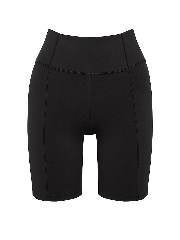 PINK PINK Relay™ Seamed Bike Shorts, Pure Black, offModelFront, 3 of 3