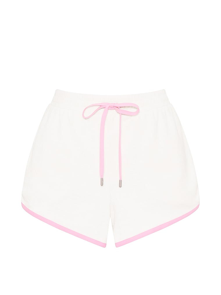 Victoria's Secret, Angel Essentials Micro Terry Curved Hem Short, Coconut White, offModelFront, 3 of 3