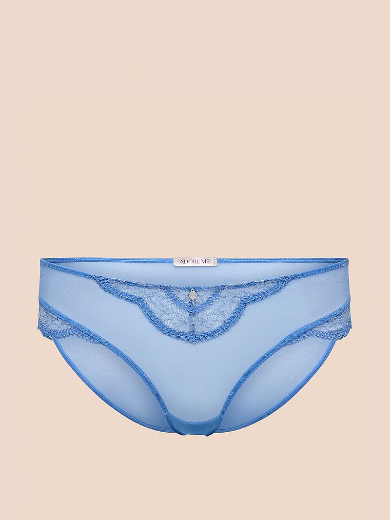 Victoria's Secret, Adore Me Elea Bikini Panty, Blue, offModelFront, 3 of 3