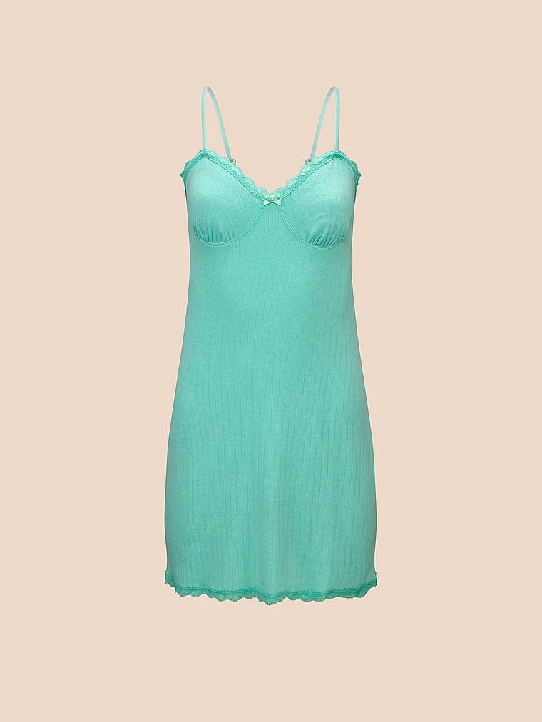 Victoria's Secret, Adore Me Emmy Slip, Green, offModelFront, 3 of 3