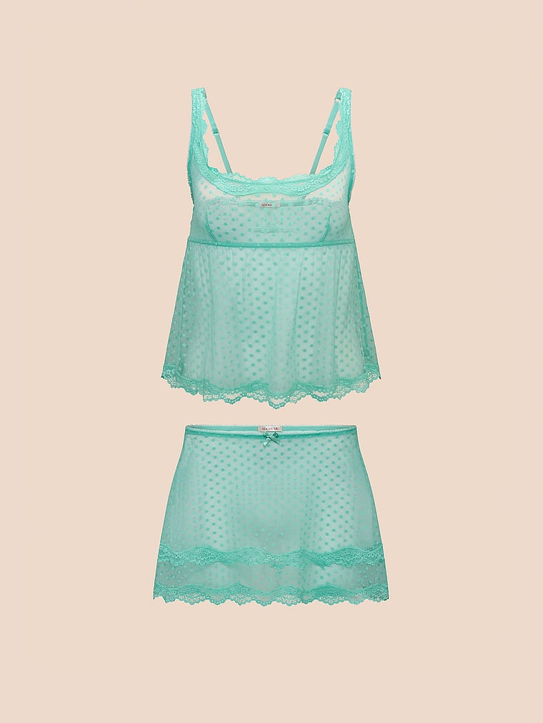Victoria's Secret, Adore Me Kit Sleep Set, Green, offModelFront, 3 of 3