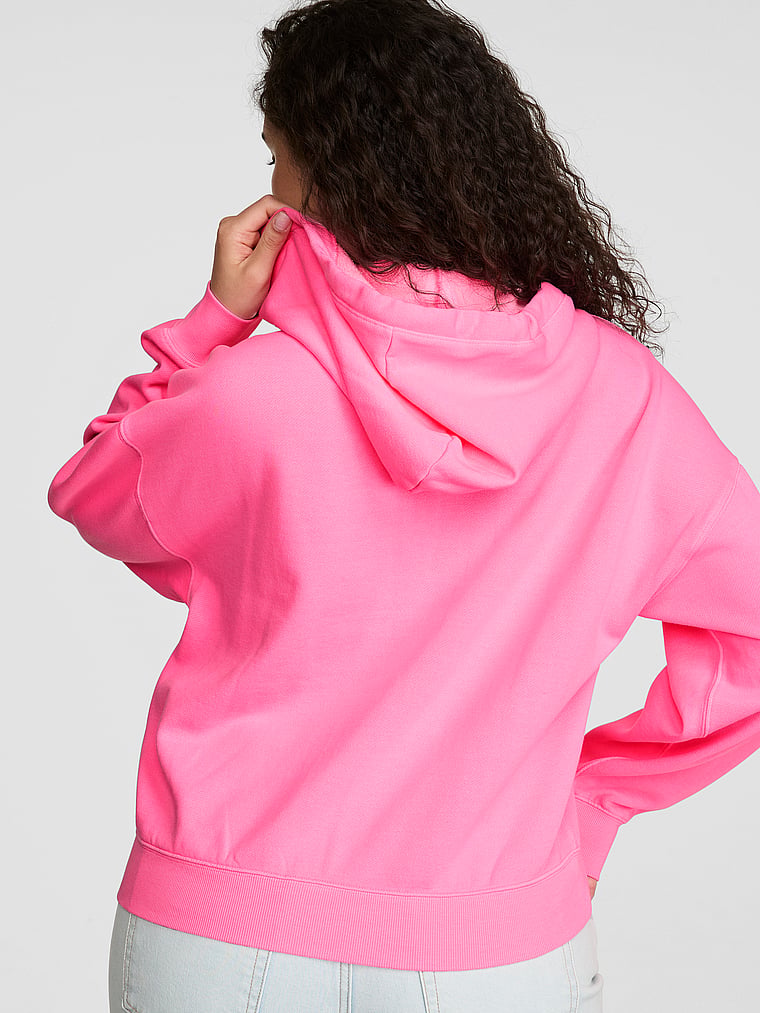PINK Campus Fleece™ Full-Zip Hoodie, Pink, onModelBack, 2 of 3 Breanna is 5'8" and wears Medium