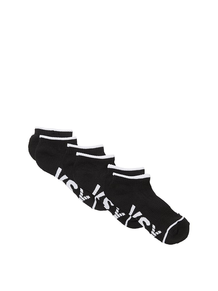 Victoria's Secret, Victoria's Secret VSX 3-Pack Ankle Socks, Black, onModelFront, 1 of 2