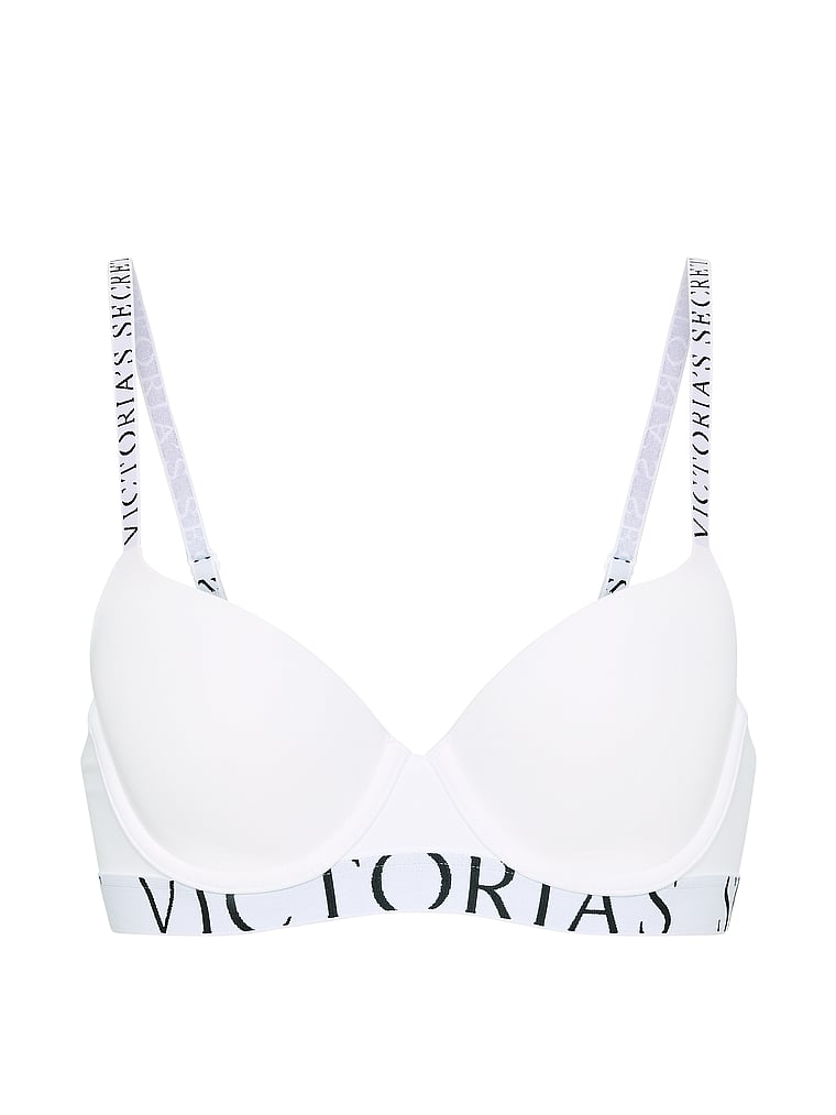 Victoria's Secret, The T-shirt The CoolBra™ Lightly Lined Demi, VS White, offModelFront, 3 of 4