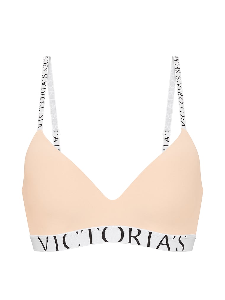 Victoria's Secret, The T-shirt The CoolBra™ Lightly Lined Wireless, Marzipan, offModelFront, 3 of 4