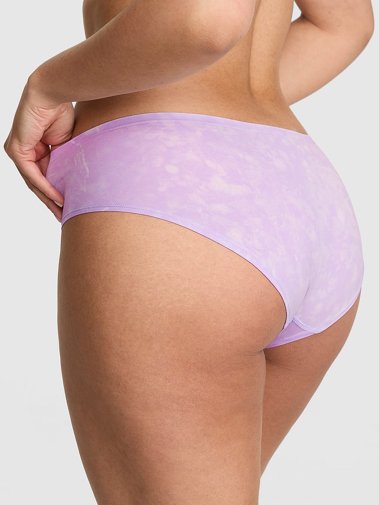 PINK Seamless Hiphugger Panty, Antique Violet Tie Dye Print, onModelBack, 2 of 3 Breanna is 5'8" and wears Large