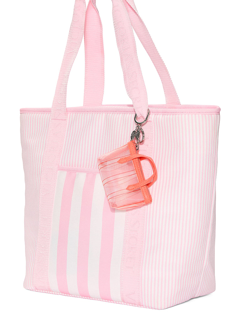 Victoria's Secret, Victoria's Secret Micro Tote Bag Charm, Coral Mesh, onModelBack, 2 of 2