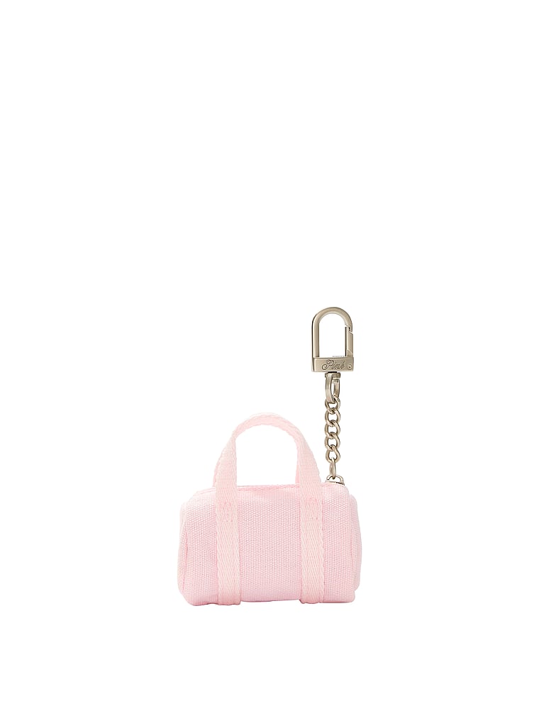 PINK Mini Duffle Keychain Charm, Pink Tulip, onModelBack, 2 of 3