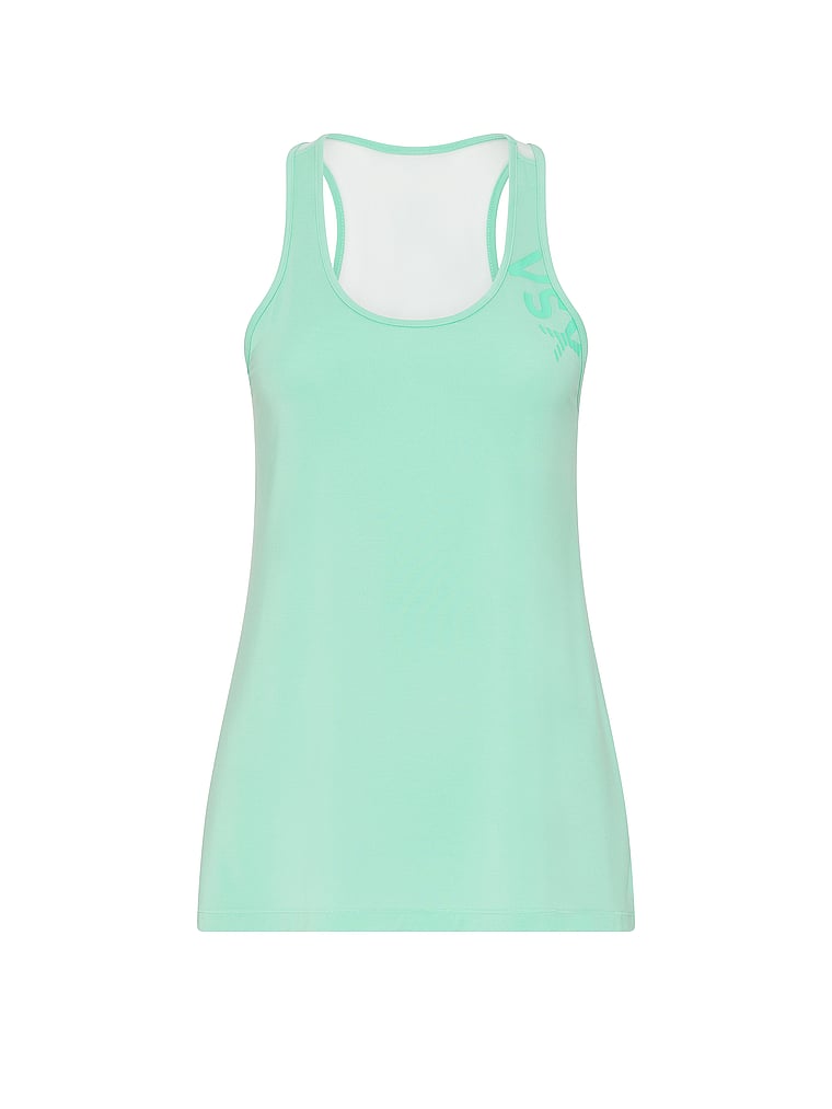 Victoria's Secret, VSX VSX Drapey Knit Tank Top, Waterfall, offModelFront, 3 of 3
