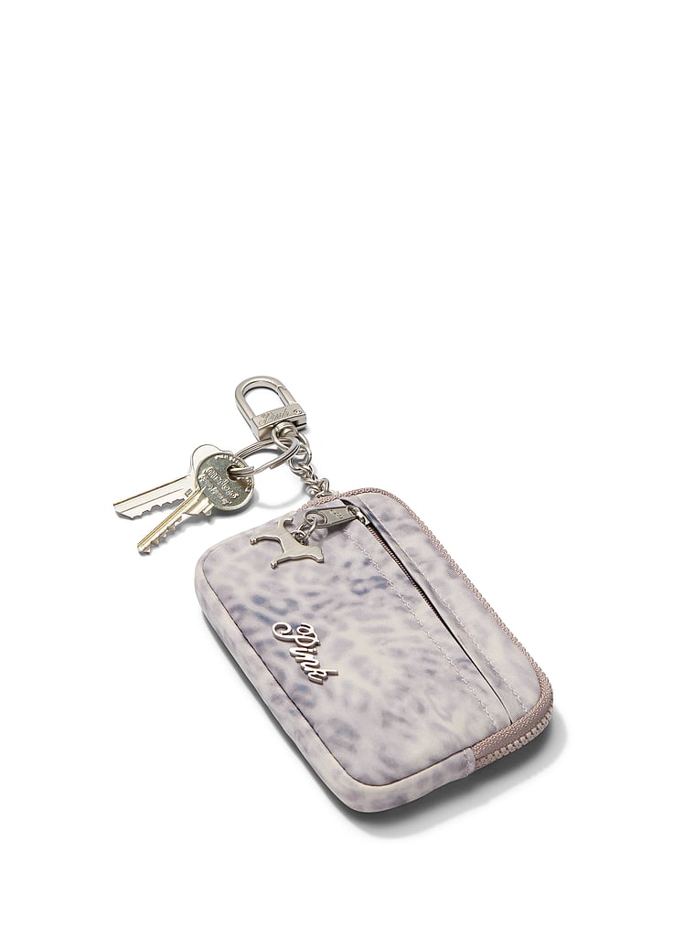 PINK Zip Card Holder Keychain, Leo Haze, detail, 3 of 3
