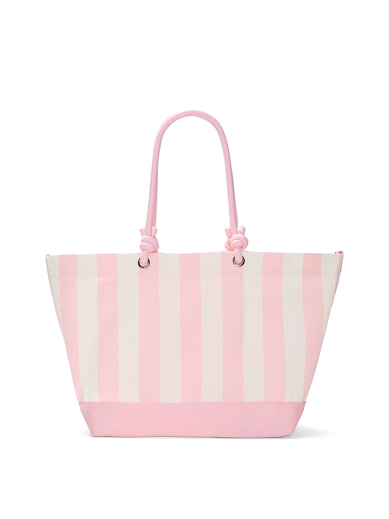 Victoria's Secret, Victoria's Secret Heritage Stripe Rope Handle Tote Bag, Tote, onModelBack, 2 of 3