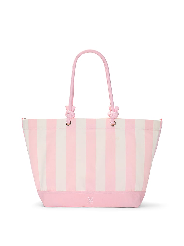 Victoria's Secret, Victoria's Secret Heritage Stripe Rope Handle Tote Bag, Tote, onModelFront, 1 of 3