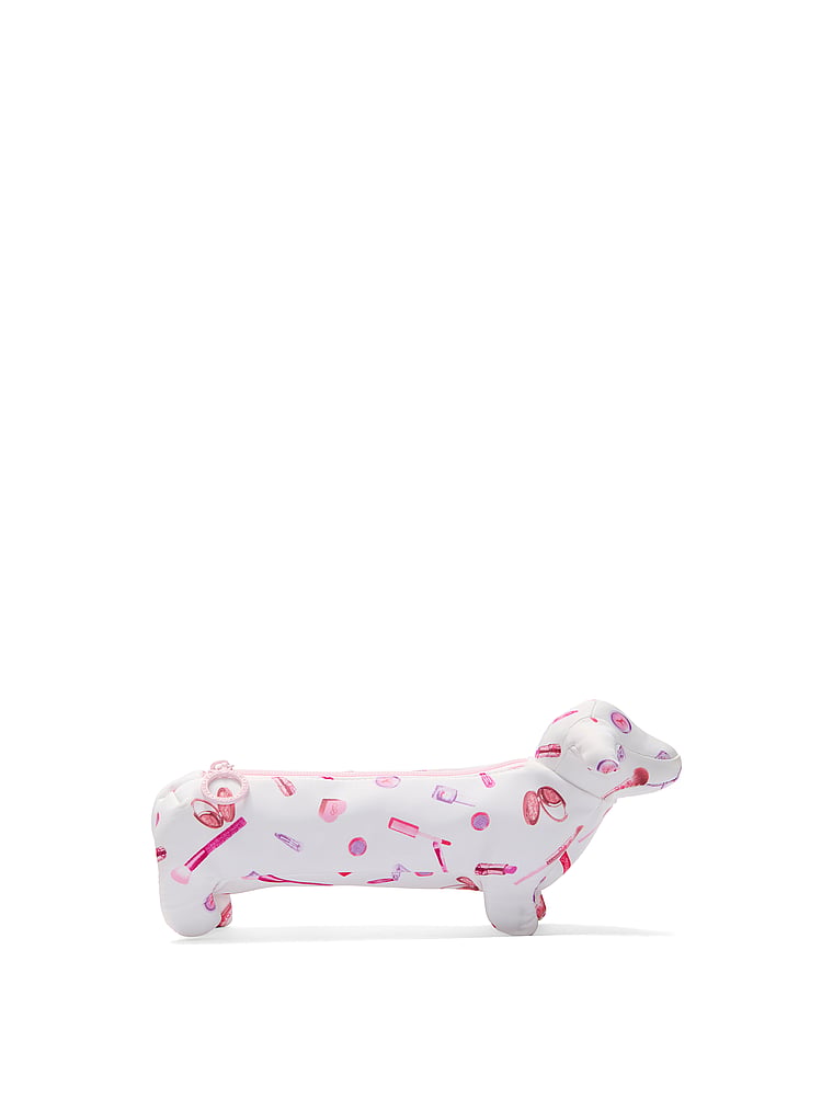 PINK PINK Dog Makeup Brush Bag, Makeup Print, offModelBack, 2 of 3