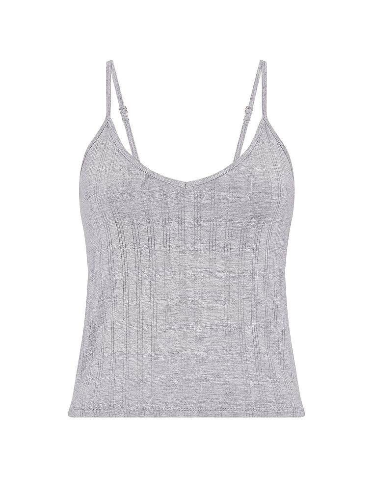Victoria's Secret, Victoria's Secret SoSoft™ Modal Ultra-Fine Cami Top, Medium Heather Grey, offModelFront, 3 of 4