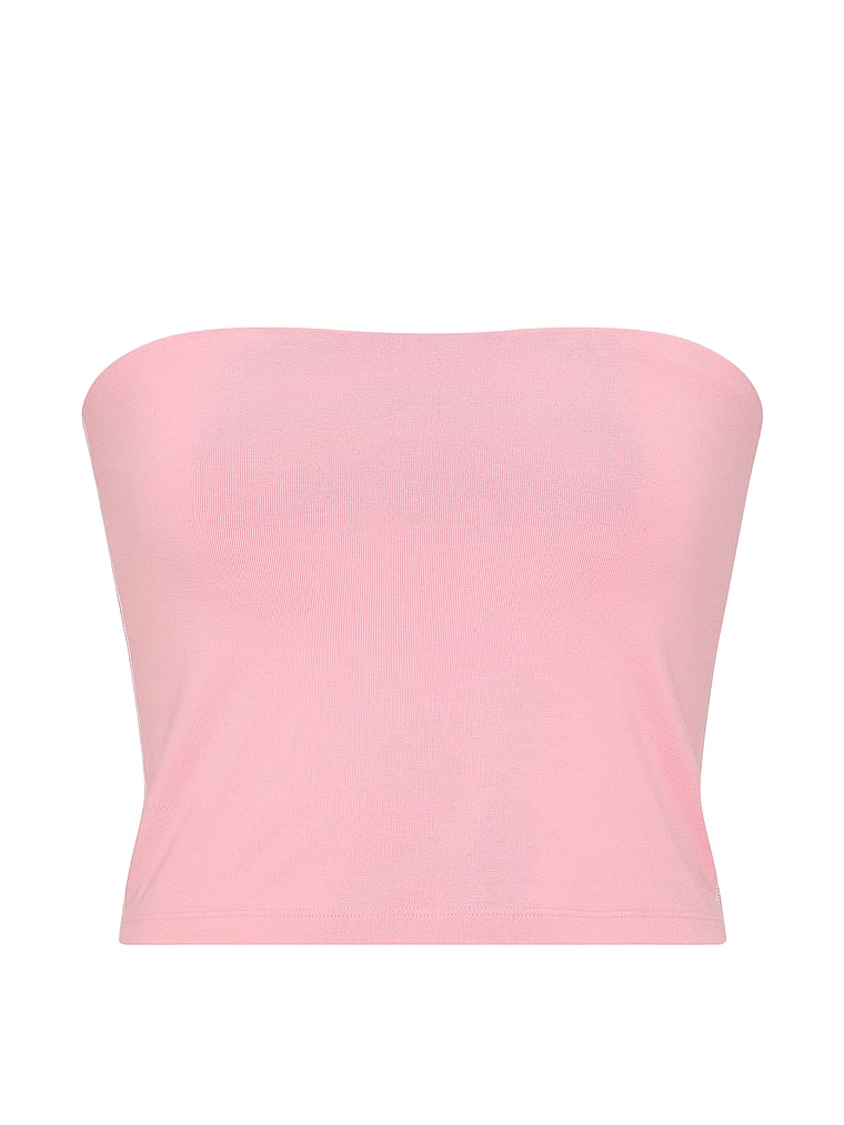 Victoria's Secret, Angel Essentials Cotton Tube Top, Washed Victoria Pink, offModelFront, 3 of 3